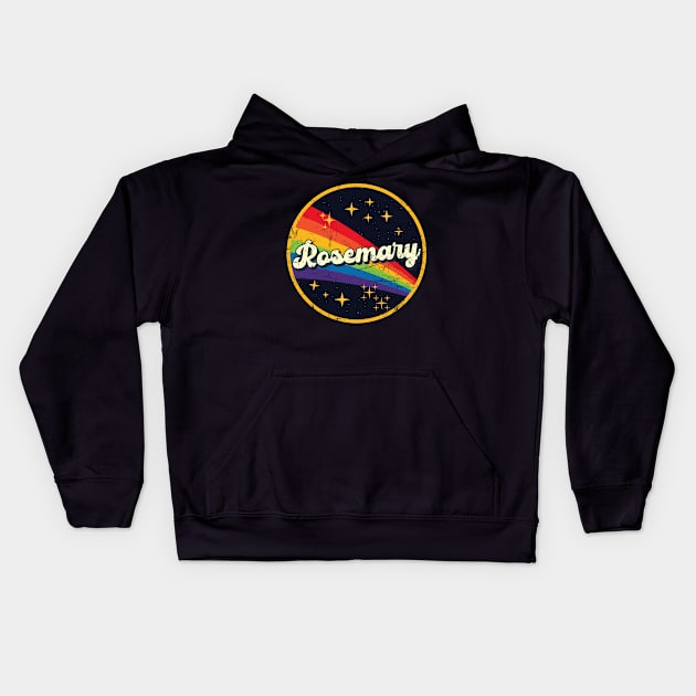 Rosemary // Rainbow In Space Vintage Grunge-Style Kids Hoodie by LMW Art